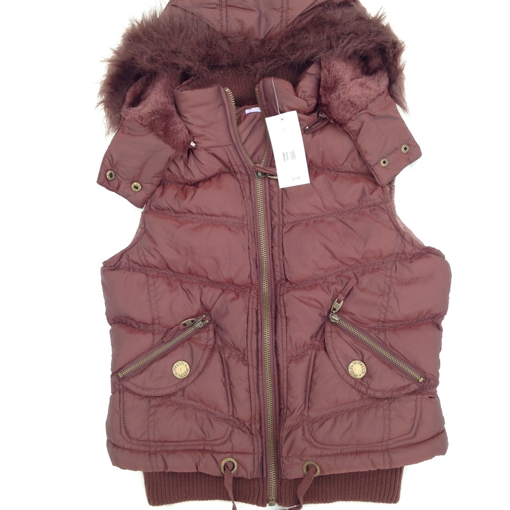 Brand New Ladies Hooded Bubble Sleeveless Jacket